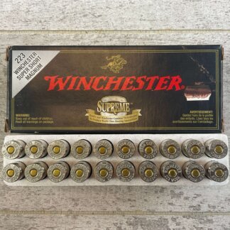WINCHESTER 223 WSSM, 55 GR. BALLISTIC SILVERTIP AMMO, FULL BOX, JAMES EARL JONES COLLECTION #5-11150-PF