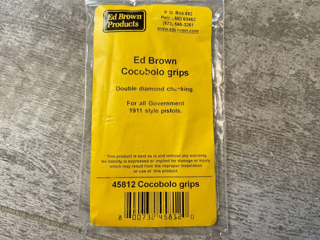 ED BROWN PRODUCTS COCOBOLO GOVT. 1911 GRIPS, JAMES EARL JONES COLLECTION #5-11667