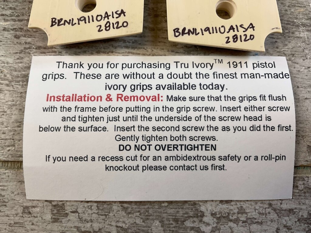 TRU IVORY BY BAR S GRIPS 1911 GRIPS, JAMES EARL JONES COLLECTION #5-11668