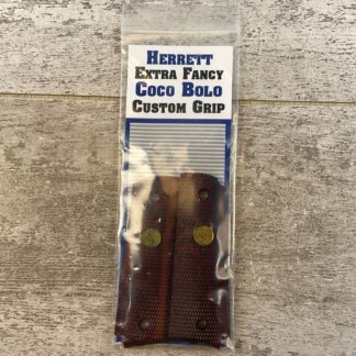 HERRETT EXTRA FANCY COCO BOLO 1911 CUSTOM GRIPS, JAMES EARL JONES COLLECTION #5-11696