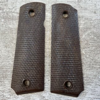 KEYES FIBRE WWII BROWN BAKELITE 1911 GRIPS, JAMES EARL JONES COLLECTION #5-11721