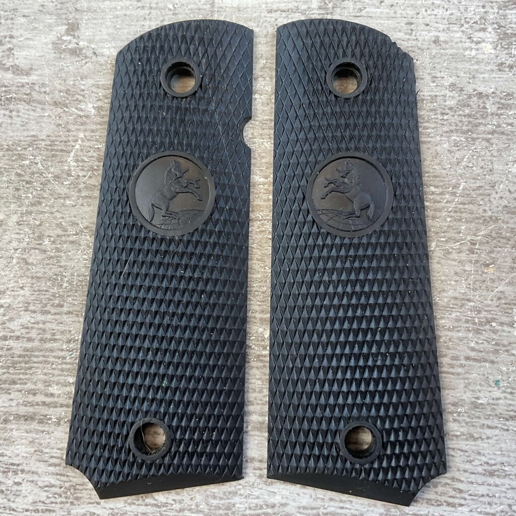 COLT 1911 BLACK RUBBER GRIPS W/ RAMPANT COLT, JAMES EARL JONES COLLECTION #5-11724