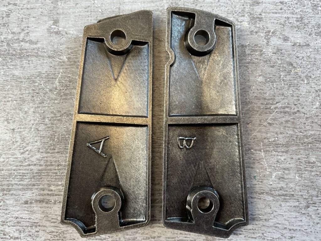 U.S. MARINE CORPS 1911 PEWTER GRIPS, JAMES EARL JONES COLLECTION #5-11728