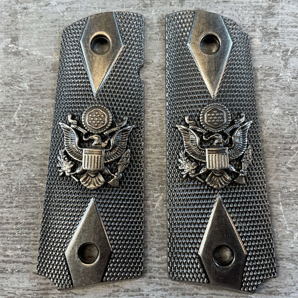 GREAT SEAL OF THE UNITED STATES 1911 PEWTER GRIPS, JAMES EARL JONES COLLECTION #5-11729