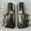 COLT 1911 WOOD WRAP AROUND GRIPS W/ FINGER GROOVES & GOLD COLT MEDALLIONS, JAMES EARL JONES COLLECTION #5-11733