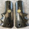COLT 1911 WOOD WRAP AROUND GRIPS W/ FINGER GROOVES & GOLD COLT MEDALLIONS, JAMES EARL JONES COLLECTION #5-11733