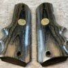 COLT 1911 WOOD WRAP AROUND GRIPS W/ FINGER GROOVES & GOLD COLT MEDALLIONS, JAMES EARL JONES COLLECTION #5-11733