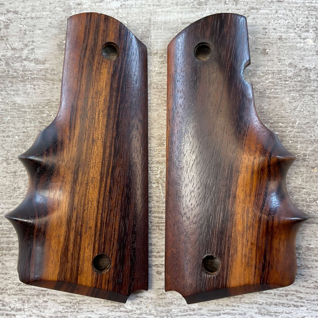 HOGUE 1911 WOOD WRAP AROUND GRIPS W/ FINGER GROOVES, JAMES EARL JONES COLLECTION #5-11734