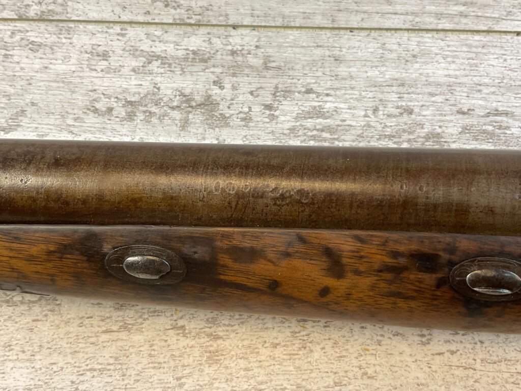 HOLLIS AND SHEATH LONDON 8GA. BLACK POWDER SXS DOUBLE BARREL DAMASCUS SHOTGUN, JAMES EARL JONES "FAVORITES" COLLECTION, ANTIQUE #5-11080