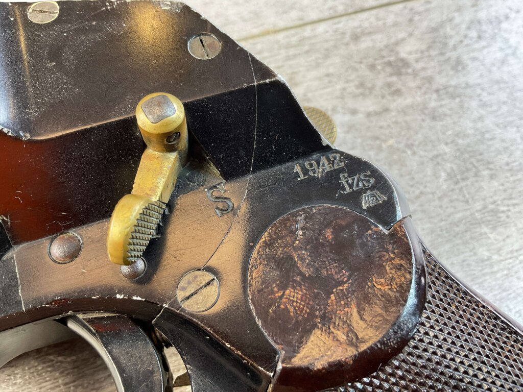 KRIEGHOFF LUFTWAFFE DOUBLE BARREL FLIEGER LEUCHTPISTOLE L. 1942 FZS CODED FLARE PISTOL