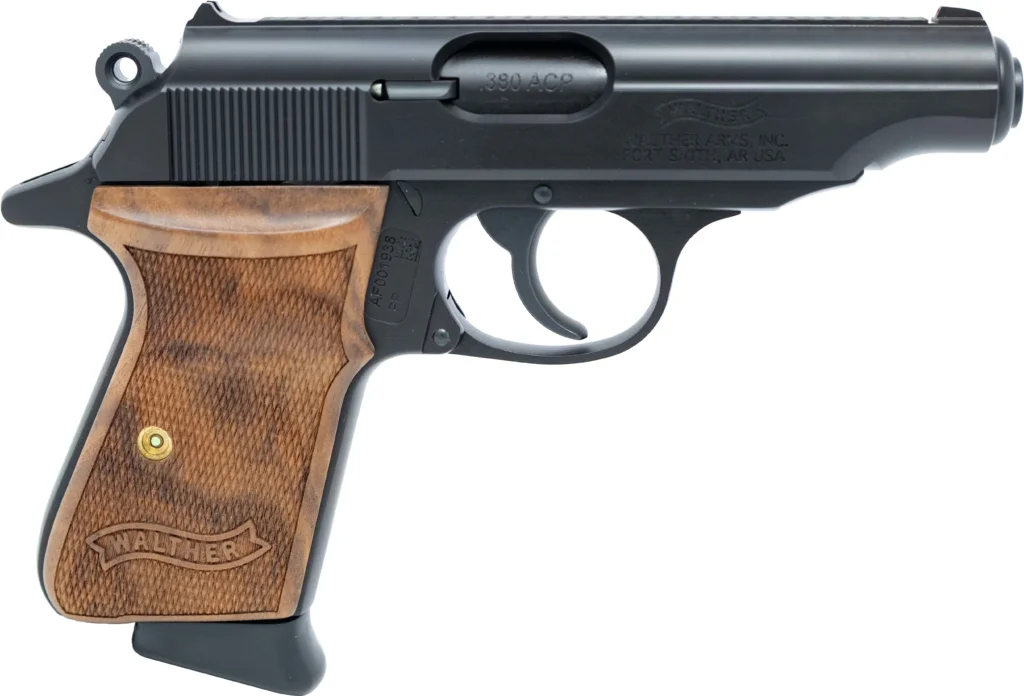 WALTHER PP WALNUT 380 AUTO 3.90" 7-RD SEMI-AUTO PISTOL, NEW IN BOX & NEVER FIRED #6-07001-PF
