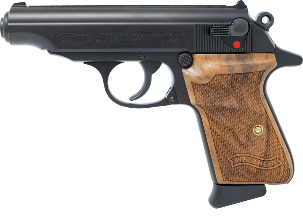 WALTHER PP WALNUT 380 AUTO 3.90" 7-RD SEMI-AUTO PISTOL, NEW IN BOX & NEVER FIRED #6-07001-PF