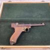 DWM 1900 AMERICAN EAGLE 4" .30 LUGER (7.65X21) P08 LUGER IN WOODEN DISPLAY CASE #6-06010-PF
