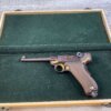 DWM 1900 AMERICAN EAGLE 4" .30 LUGER (7.65X21) P08 LUGER IN WOODEN DISPLAY CASE #6-06010-PF