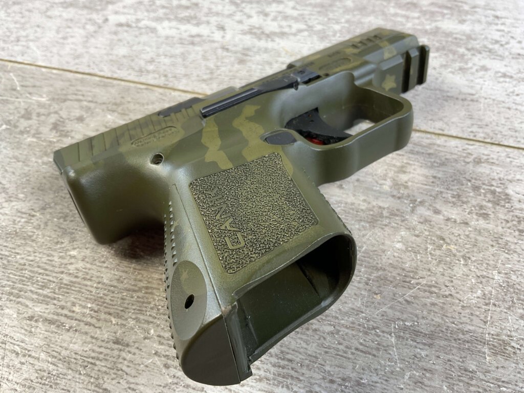CANIK TP9 ELITE SUB-COMPACT 9MM WE THE PEOPLE GREEN CAMO SEMI AUTO PISTOL, MINTY, LIKE NEW #6-06001-PF