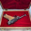 MAUSER INTERARMS AMERICAN EAGLE 4" .30 LUGER (7.65X21) P08 LUGER IN WOODEN DISPLAY CASE #6-06009-PF