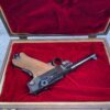 MAUSER INTERARMS AMERICAN EAGLE 4" .30 LUGER (7.65X21) P08 LUGER IN WOODEN DISPLAY CASE #6-06009-PF