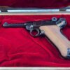 MAUSER INTERARMS AMERICAN EAGLE 4" .30 LUGER (7.65X21) P08 LUGER IN WOODEN DISPLAY CASE #6-06009-PF