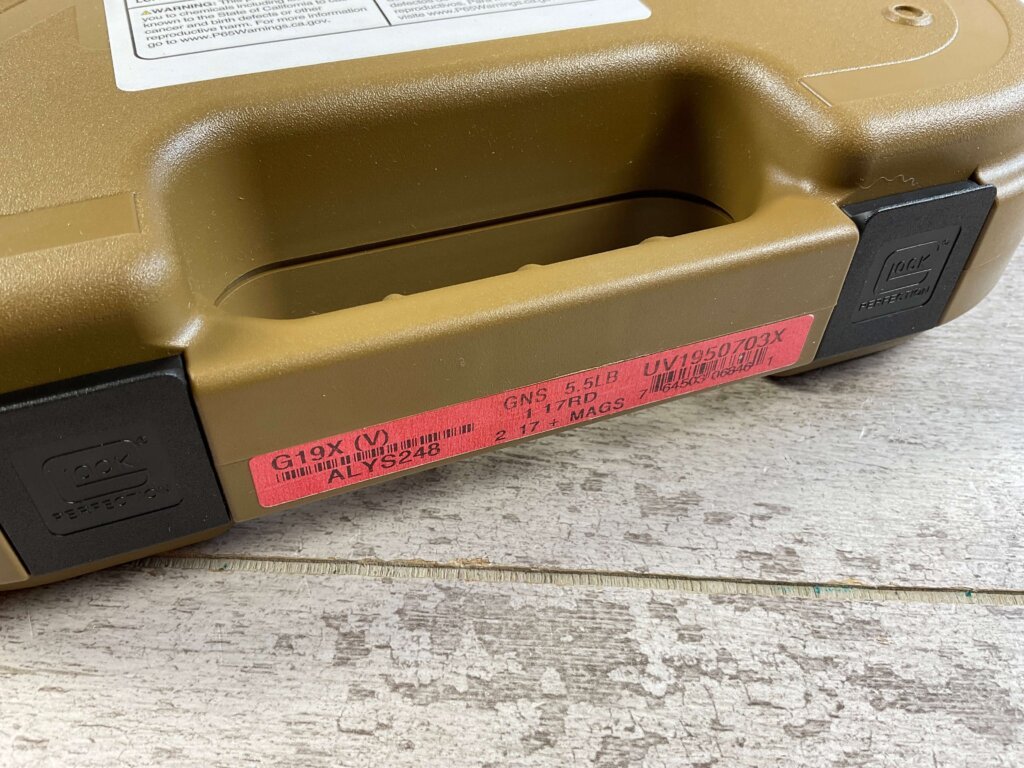 GLOCK 19X(V) 9MM SEMI AUTO PISTOL, NEW IN BOX #6-06002-PF
