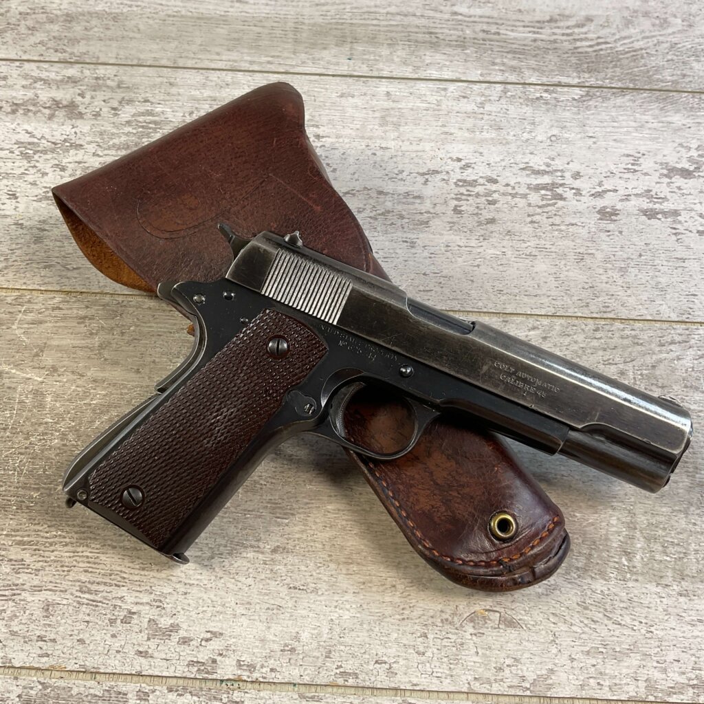 COLT 1911A1 .45 ACP SEMI AUTO PISTOL W/ BOYT HOLSTER, 1919 MFR #6-06021-PF
