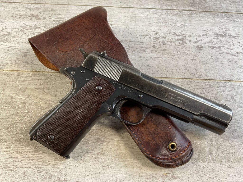 COLT 1911A1 .45 ACP SEMI AUTO PISTOL W/ BOYT HOLSTER, 1919 MFR #6-06021-PF