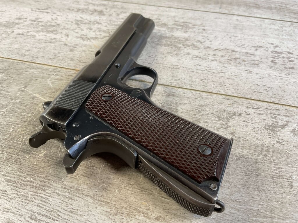 COLT 1911A1 .45 ACP SEMI AUTO PISTOL W/ BOYT HOLSTER, 1919 MFR #6-06021-PF