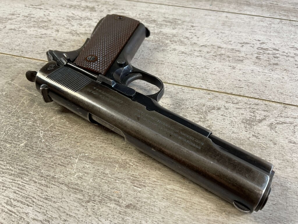 COLT 1911A1 .45 ACP SEMI AUTO PISTOL W/ BOYT HOLSTER, 1919 MFR #6-06021-PF
