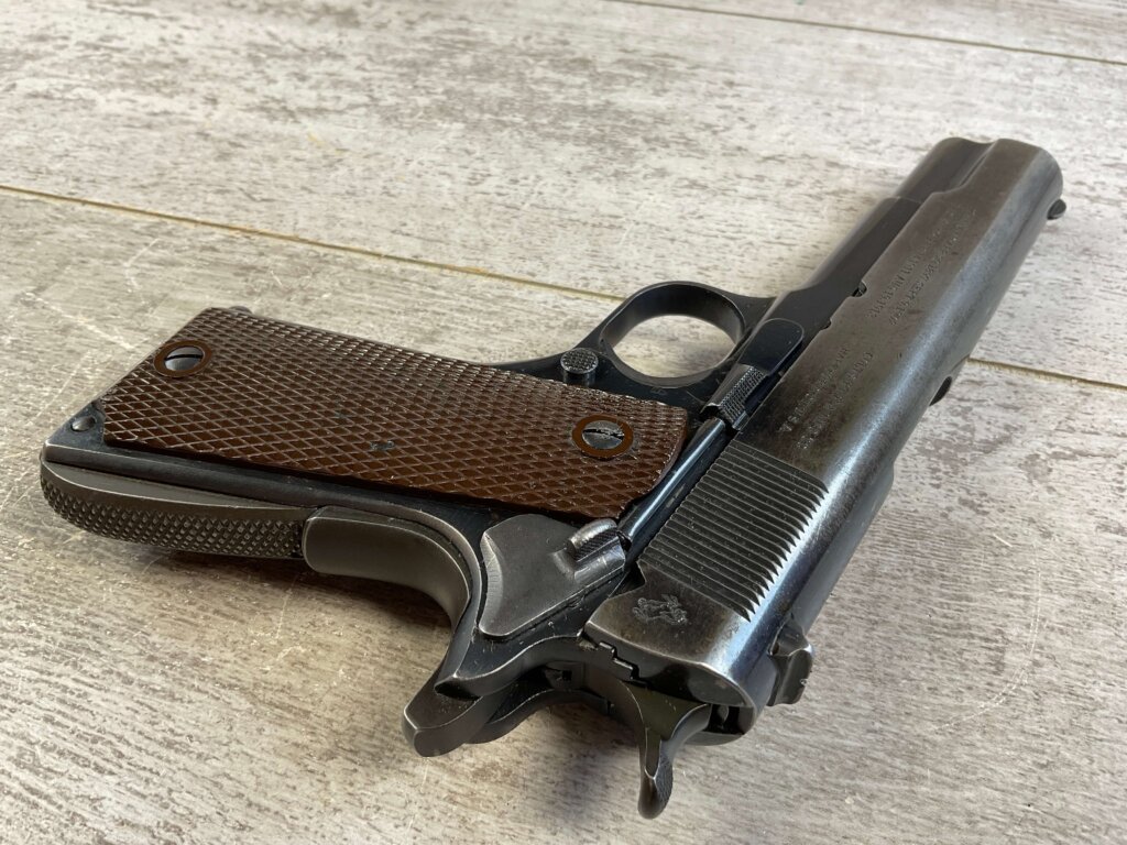 COLT 1911A1 .45 ACP SEMI AUTO PISTOL W/ BOYT HOLSTER, 1919 MFR #6-06021-PF