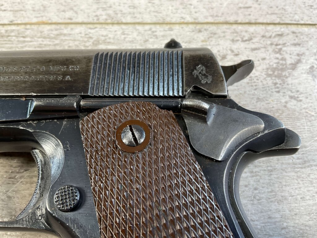 COLT 1911A1 .45 ACP SEMI AUTO PISTOL W/ BOYT HOLSTER, 1919 MFR #6-06021-PF