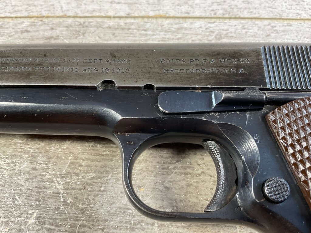 COLT 1911A1 .45 ACP SEMI AUTO PISTOL W/ BOYT HOLSTER, 1919 MFR #6-06021-PF