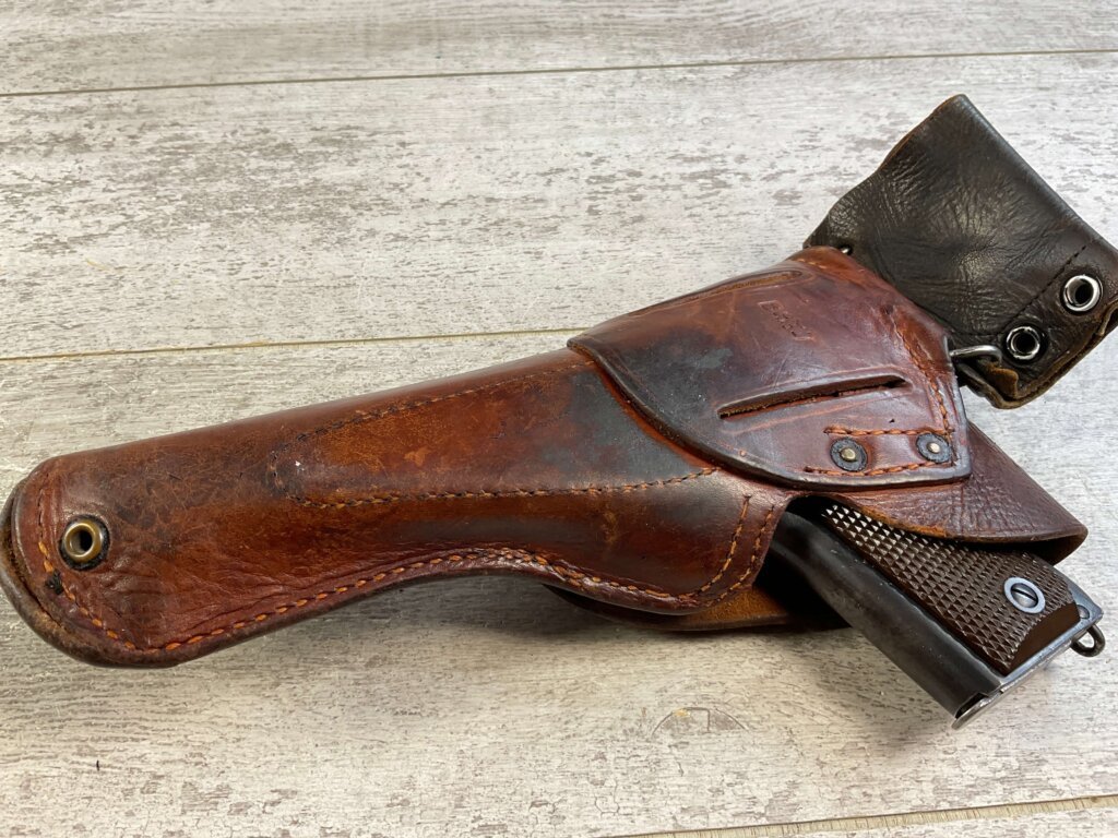 COLT 1911A1 .45 ACP SEMI AUTO PISTOL W/ BOYT HOLSTER, 1919 MFR #6-06021-PF