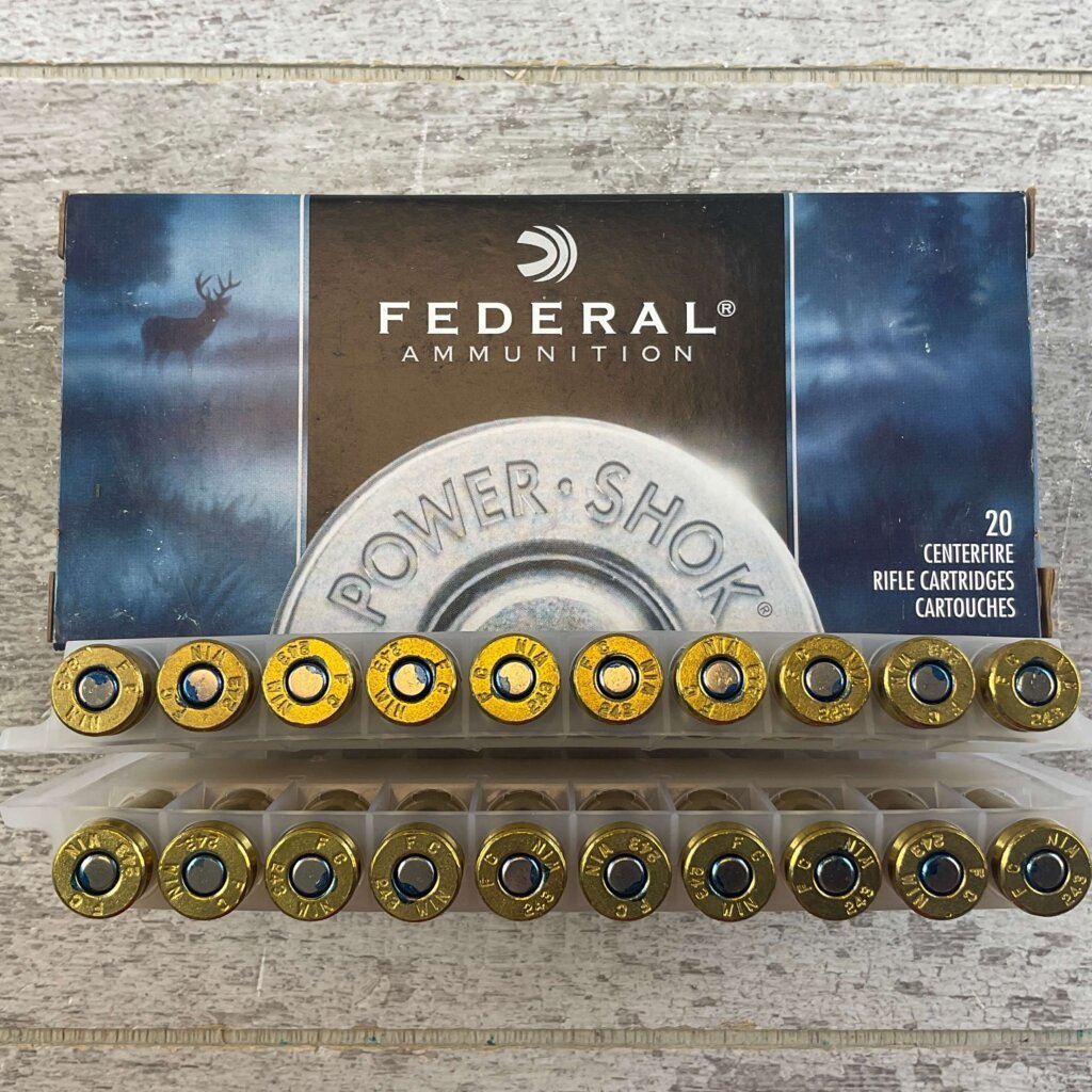 FEDERAL POWER-SHOK 243 WIN., 80 GR. SP AMMO, FULL BOX, JAMES EARL JONES COLLECTION #5-11153-PF