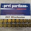 PRVI PARTIZAN 243 WIN., 90 GR. SP AMMO, FULL BOX, JAMES EARL JONES COLLECTION #5-11154-PF