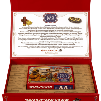 WINCHESTER USA 250TH LIMITED ANNIVERSARY EDITION COMMEMORATIVE SERIES AA TRAP & SPORTING CLAYS, 12 GA., 2 3/4", 8-SHOT AMMO, FULL & NEW BOX #USA250AA12