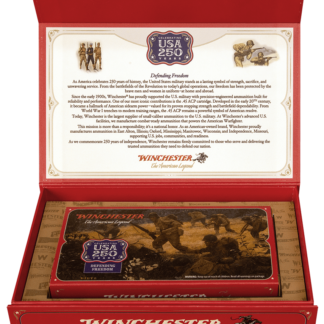 WINCHESTER USA 250TH LIMITED ANNIVERSARY EDITION COMMEMORATIVE SERIES 45 AUTO. AMMO, 230 GR., FULL & NEW BOX
