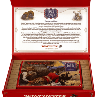 WINCHESTER USA 250TH LIMITED ANNIVERSARY EDITION COMMEMORATIVE SERIES 270 WIN. PP AMMO, 150 GR., FULL & NEW BOX