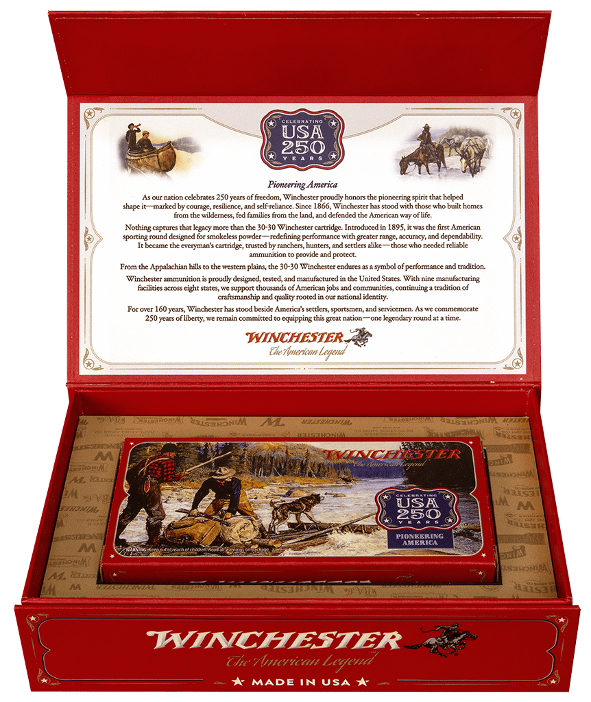 WINCHESTER USA 250TH LIMITED EDITION COMMEMORATIVE SERIES 30-30 WIN. AMMO, 170 GR. PP JSP, FULL & NEW BOX #USA250-30-30WIN
