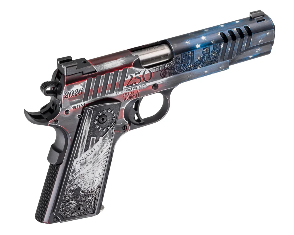 AUTO-ORDNANCE USA 250TH ANNIVERSARY "FOUNDING FATHERS" SPECIAL EDITION 1911 .45 ACP, 7-ROUND PISTOL, NEW & NEVER FIRED #6-07020-PF