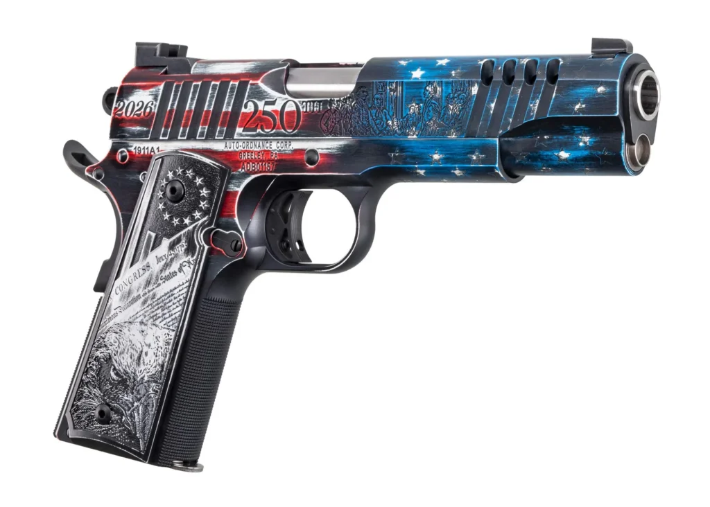 AUTO-ORDNANCE USA 250TH ANNIVERSARY "FOUNDING FATHERS" SPECIAL EDITION 1911 .45 ACP, 7-ROUND PISTOL, NEW & NEVER FIRED #6-07020-PF