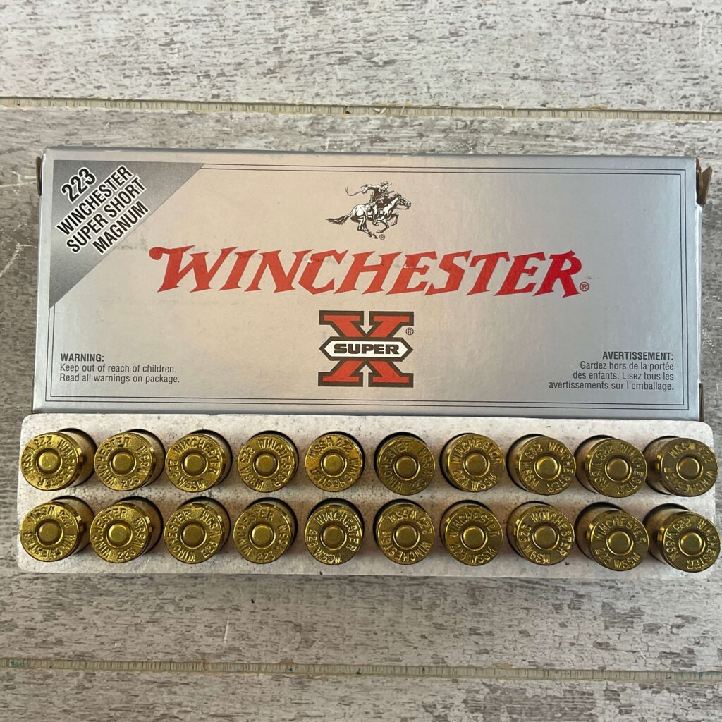 WINCHESTER SUPER-X 223 WSSM, 64 GR./55 GR. PP AMMO, JAMES EARL JONES COLLECTION #5-11151-PF