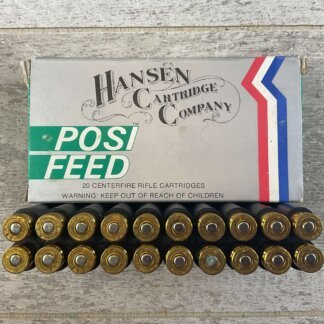 HANSEN CARTRIDGE CO. 243 WIN., 100 GR. POSI-FEED SP AMMO, FULL BOX, JAMES EARL JONES COLLECTION #5-11157-PF