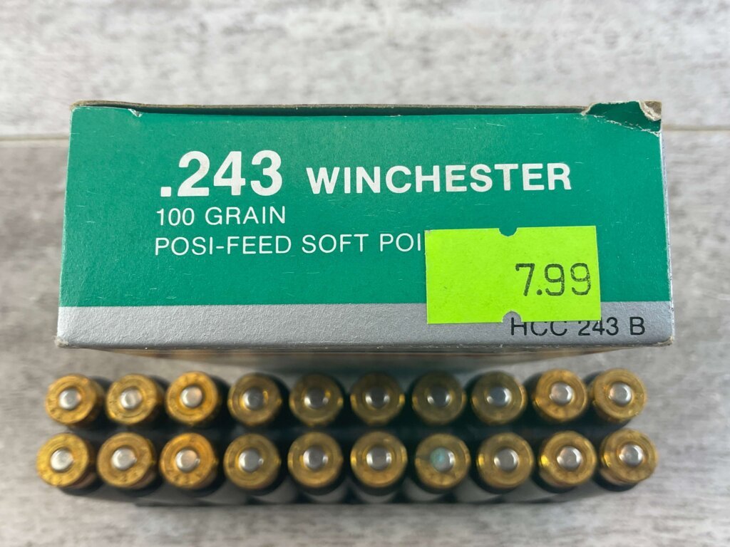 HANSEN CARTRIDGE CO. 243 WIN., 100 GR. POSI-FEED SP AMMO, FULL BOX, JAMES EARL JONES COLLECTION #5-11157-PF