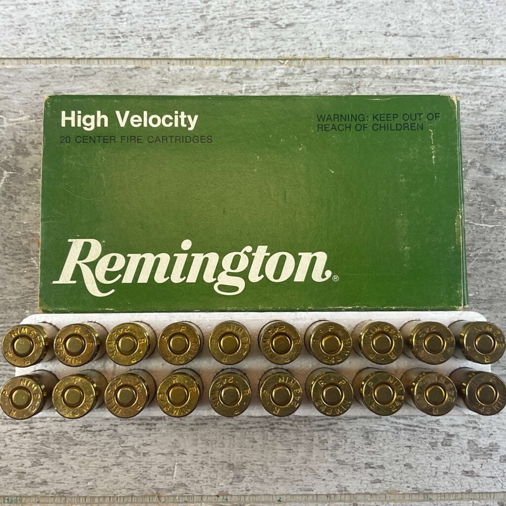 REMINGTON HIGH VELOCITY 243 WIN., 80 GR. POWER-LOKT HP AMMO, FULL BOX, JAMES EARL JONES COLLECTION #5-11159-PF