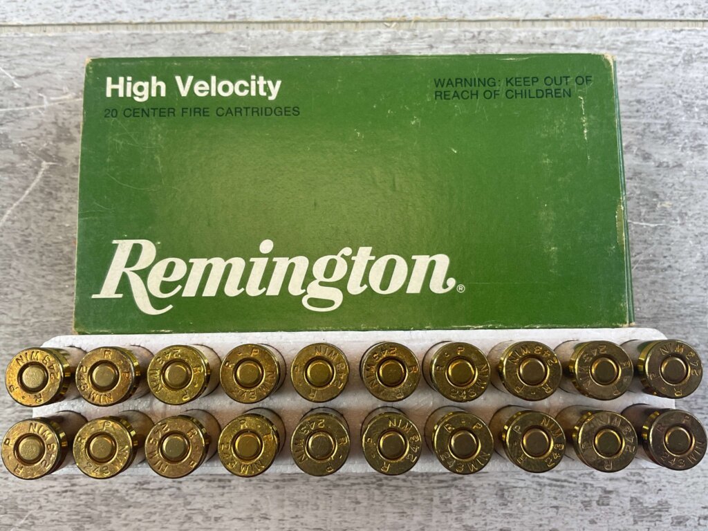 REMINGTON HIGH VELOCITY 243 WIN., 80 GR. POWER-LOKT HP AMMO, FULL BOX, JAMES EARL JONES COLLECTION #5-11159-PF