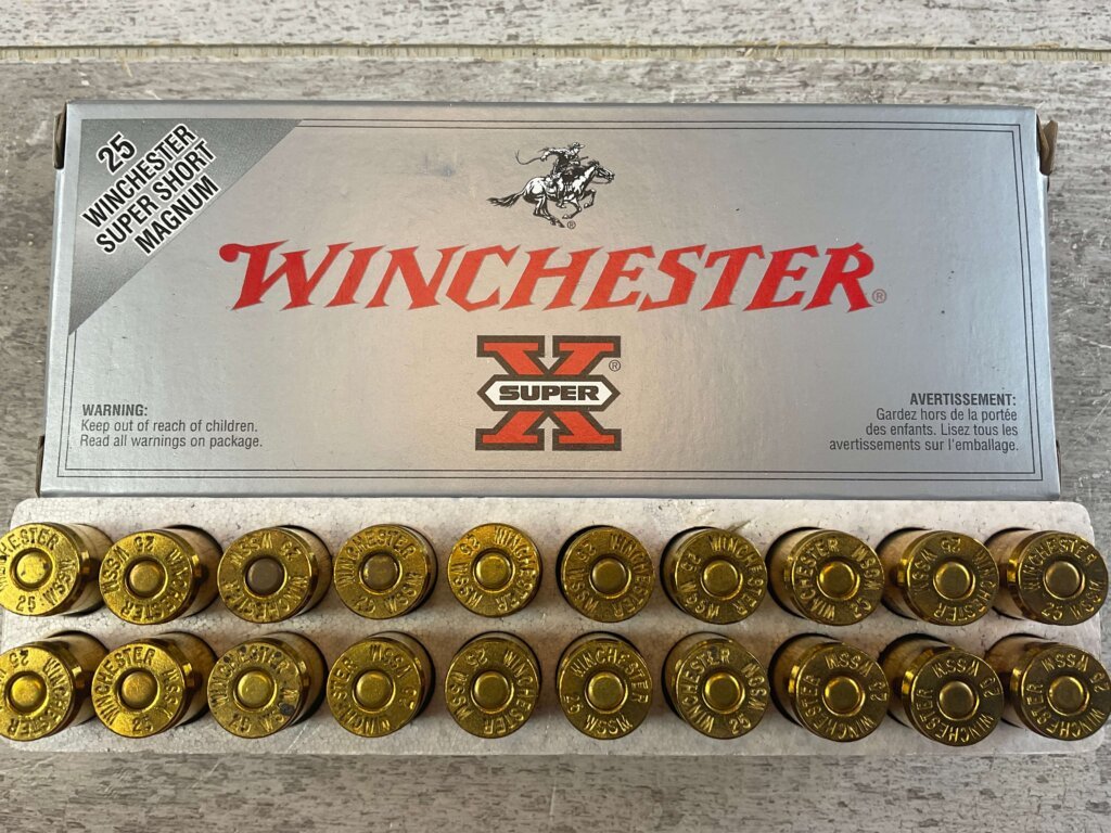 WINCHESTER SUPER-X 25 WSSM, 120 GR. POSITIVE EXPANDING POINT AMMO, FULL BOX, JAMES EARL JONES COLLECTION #5-11164-PF