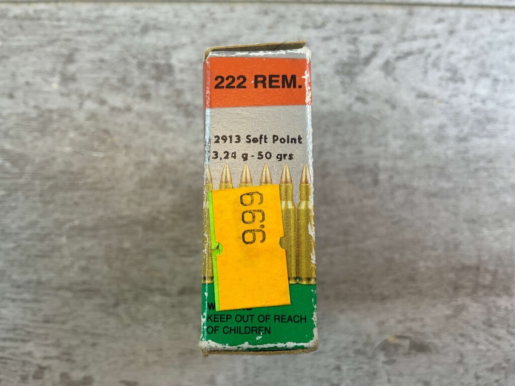 SELLIER & BELLOT 222 REM., 2913 SOFT POINT 50 GR. AMMO, MADE IN CZECH REPUBLIC, QTY 19, JAMES EARL JONES COLLECTION #5-11130-PF