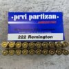 PRVI PARTIZAN 222 REM., SP 50 GR. AMMO, FULL BOX (QTY 20), JAMES EARL JONES COLLECTION #5-11131-PF