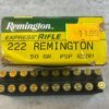 REMINGTON EXPRESS RIFLE 222 REM., 50 GR. PSP AMMO, FULL BOX (QTY 20), JAMES EARL JONES COLLECTION #5-11136-PF