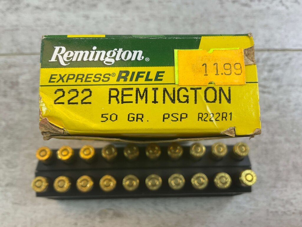 REMINGTON EXPRESS RIFLE 222 REM., 50 GR. PSP AMMO, FULL BOX (QTY 20), JAMES EARL JONES COLLECTION #5-11136-PF