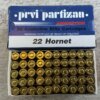 PRVI PARTIZAN 22 HORNET, 45 GR. SP AMMO, FULL BOX (QTY 50), JAMES EARL JONES COLLECTION #5-11137-PF